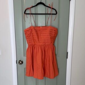 NWT Women’s Abercrombie & Fitch Tie Strap Orange Sundress with Pockets XL